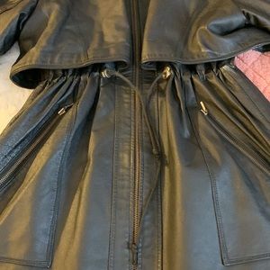 Outbrook gorgeous black 100% leather coat!
